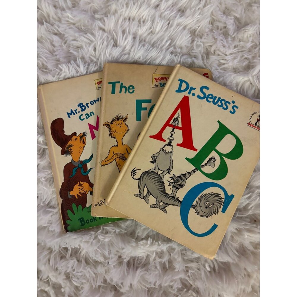 Vintage Dr. Seuss Books Bundle: Beginner Books ABC The Foot Book Mr. Brown Can M